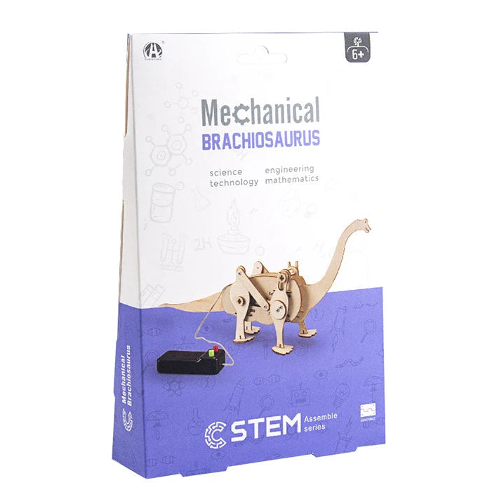 Box for a mechanical Brachiosaurus model with STEM educational focus