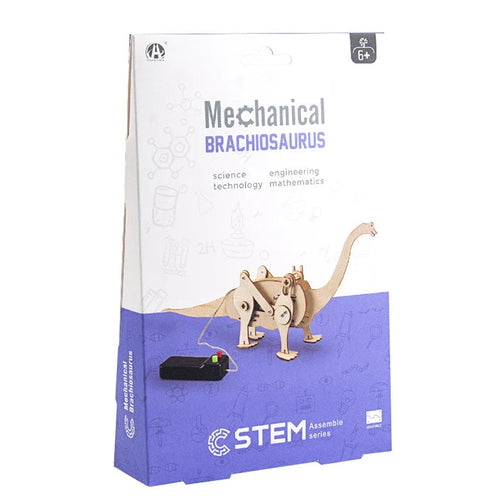 Box for a mechanical Brachiosaurus model with STEM educational focus